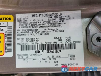 Zdjęcie 12 z 12 samochodu: 2019 LINCOLN MKZ RESERVE I VIN:3LN6L5LUXKR631009 - miniatura