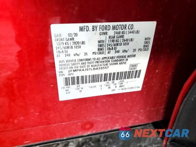 Zdjęcie 13 z 13 samochodu: 2020 FORD EDGE SEL VIN:2FMPK4J97LBA59557 - miniatura