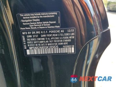 Zdjęcie 12 z 12 samochodu: 2016 PORSCHE CAYMAN GTS VIN:WP0AB2A80GK185826 - miniatura