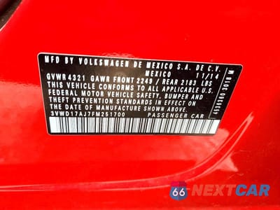 Zdjęcie 12 z 12 samochodu: 2015 VOLKSWAGEN JETTA SE VIN:3VWD17AJ7FM251700 - miniatura