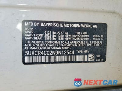 Zdjęcie 13 z 13 samochodu: 2022 BMW X5 SDRIVE 40I VIN:5UXCR4C02N9N12544 - miniatura