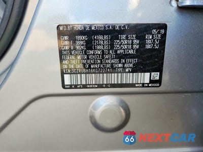 Zdjęcie 13 z 13 samochodu: 2019 HONDA HR-V SPORT VIN:3CZRU6H16KG722741 - miniatura