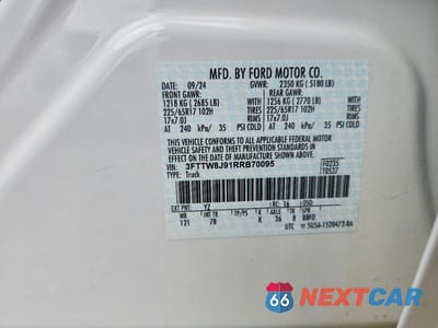 Zdjęcie 13 z 13 samochodu: 2024 FORD MAVERICK XLT VIN:3FTTW8J91RRB70095 - miniatura