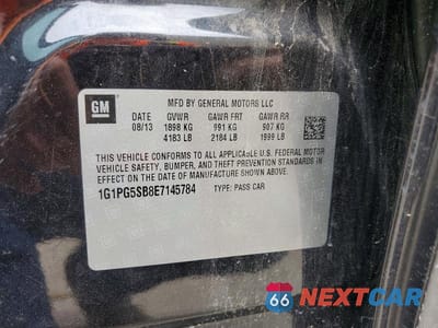 Zdjęcie 12 z 12 samochodu: 2014 CHEVROLET CRUZE LTZ VIN:1G1PG5SB8E7145784 - miniatura