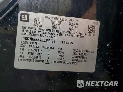 Zdjęcie 12 z 12 samochodu: 2017 CHEVROLET SILVERADO K1500 LT VIN:1GCVKREH4HZ395178 - miniatura