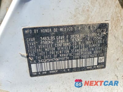 Zdjęcie 12 z 12 samochodu: 2019 HONDA FIT LX VIN:3HGGK5H47KM719731 - miniatura