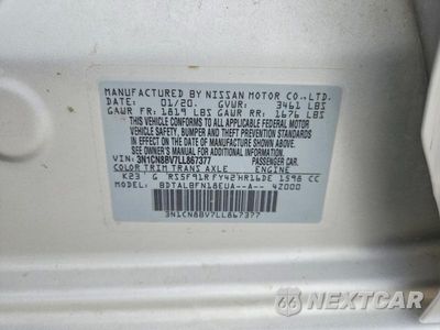 Zdjęcie 12 z 12 samochodu: 2020 NISSAN VERSA S VIN:3N1CN8BV7LL867377 - miniatura