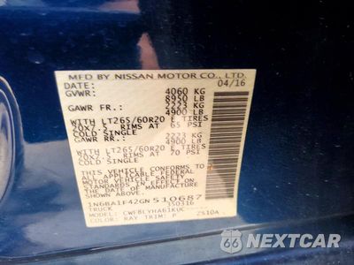Zdjęcie 12 z 12 samochodu: 2016 NISSAN TITAN XD PLATINUM RESERVE VIN:1N6BA1F42GN510687 - miniatura