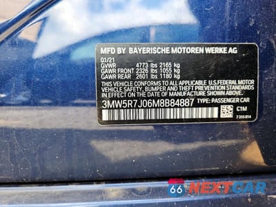 Zdjęcie 12 z 12 samochodu: 2021 BMW 330XI VIN:3MW5R7J06M8B84887 - miniatura