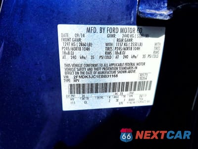 Zdjęcie 13 z 13 samochodu: 2014 FORD EDGE SEL VIN:2FMDK3JC1EBB31168 - miniatura