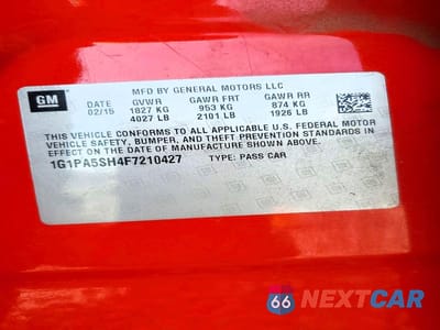 Zdjęcie 13 z 13 samochodu: 2015 CHEVROLET CRUZE LS VIN:1G1PA5SH4F7210427 - miniatura