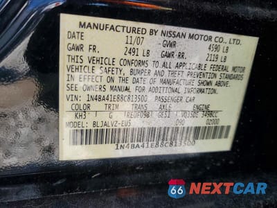 Zdjęcie 12 z 12 samochodu: 2008 NISSAN MAXIMA 3.5 SE VIN:1N4BA41E88C813500 - miniatura