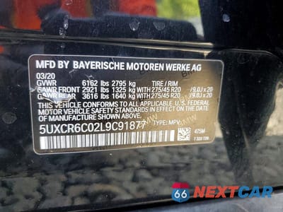 Zdjęcie 13 z 13 samochodu: 2020 BMW X5 XDRIVE40I VIN:5UXCR6C02L9C91877 - miniatura