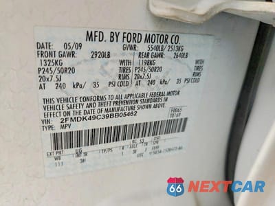Zdjęcie 14 z 14 samochodu: 2009 FORD EDGE LIMITED VIN:2FMDK49C39BB05462 - miniatura