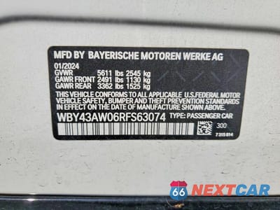 Zdjęcie 12 z 12 samochodu: 2024 BMW I4 EDRIVE 35 VIN:WBY43AW06RFS63074 - miniatura