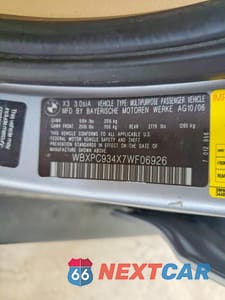 Zdjęcie 13 z 13 samochodu: 2007 BMW X3 3.0SI VIN:WBXPC934X7WF06926 - miniatura