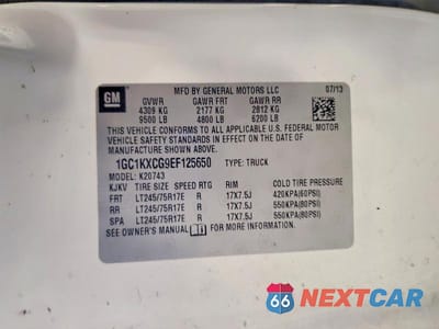 Zdjęcie 12 z 12 samochodu: 2014 CHEVROLET SILVERADO K2500 HEAVY DUTY LT VIN:1GC1KXCG9EF125650 - miniatura
