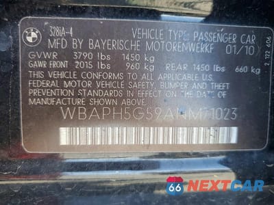Zdjęcie 12 z 12 samochodu: 2010 BMW 328 I SULEV VIN:WBAPH5G59ANM71023 - miniatura