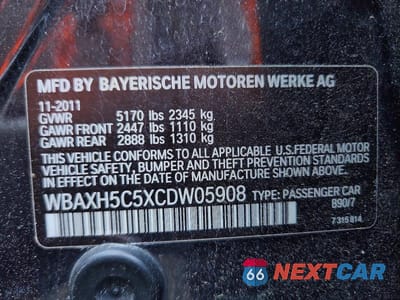 Zdjęcie 12 z 12 samochodu: 2012 BMW 528 XI VIN:WBAXH5C5XCDW05908 - miniatura
