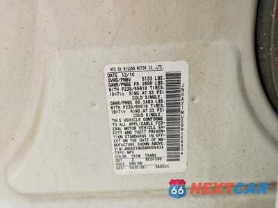 Zdjęcie 13 z 13 samochodu: 2011 NISSAN MURANO S VIN:JN8AZ1MU5BW059434 - miniatura