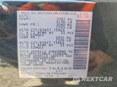 Zdjęcie 14 z 14 samochodu: 2019 NISSAN ROGUE S VIN:5N1AT2MTXKC764169 - miniatura