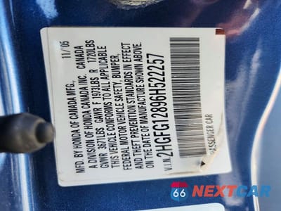 Zdjęcie 13 z 13 samochodu: 2006 HONDA CIVIC EX VIN:2HGFG12896H522257 - miniatura