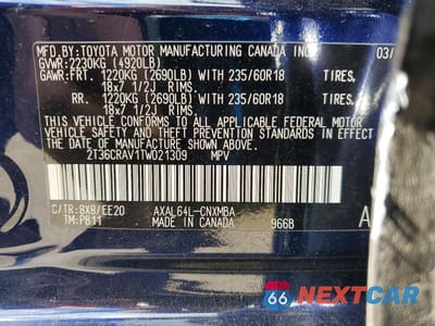 Zdjęcie 14 z 14 samochodu: 2026 TOYOTA RAV4 XLE PREMIUM VIN:2T36CRAV1TW021309 - miniatura