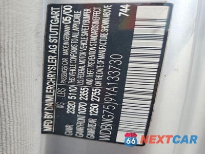 Zdjęcie 12 z 12 samochodu: 2000 MERCEDES-BENZ S 500 VIN:WDBNG75J9YA133730 - miniatura