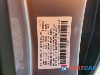 Zdjęcie 12 z 12 samochodu: 2017 HONDA ACCORD LX VIN:1HGCR2F34HA029265 - miniatura