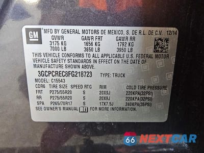 Zdjęcie 13 z 13 samochodu: 2015 CHEVROLET SILVERADO C1500 LT VIN:3GCPCREC8FG218723 - miniatura