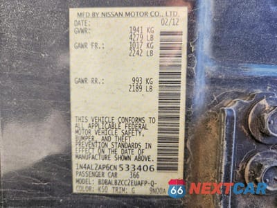 Zdjęcie 13 z 13 samochodu: 2012 NISS ALTIMA VIN:1N4AL2AP6CN533406 - miniatura