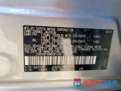 Zdjęcie 12 z 12 samochodu: 2021 TOYOTA RAV4 LIMITED VIN:JTMY1RFVXMD081434 - miniatura