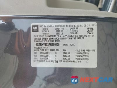 Zdjęcie 12 z 12 samochodu: 2010 GMC SIERRA K1500 SLE VIN:3GTRKVE33AG160159 - miniatura