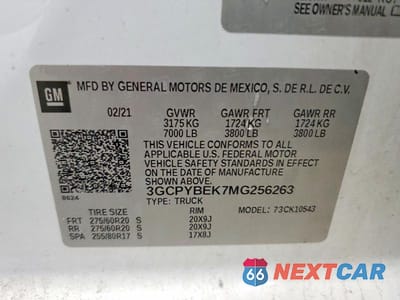 Zdjęcie 12 z 12 samochodu: 2021 CHEVROLET SILVERADO K1500 CUSTOM VIN:3GCPYBEK7MG256263 - miniatura