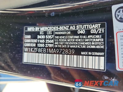 Zdjęcie 12 z 12 samochodu: 2021 MERCEDES-BENZ E 350 4MATIC VIN:W1KZF8EB1MA972839 - miniatura