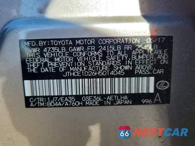 Zdjęcie 12 z 12 samochodu: 2017 LEXUS IS 350 VIN:JTHCE1D26H5014045 - miniatura