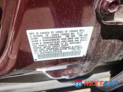 Zdjęcie 12 z 12 samochodu: 2007 ACURA MDX TECHNOLOGY VIN:2HNYD28347H517206 - miniatura