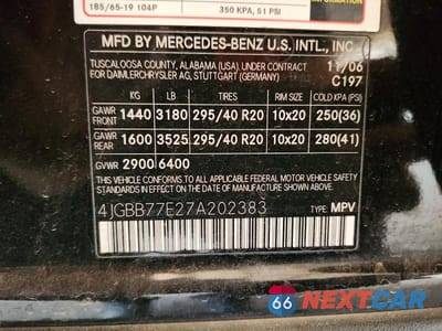 Zdjęcie 13 z 13 samochodu: 2007 MERCEDES-BENZ ML 63 AMG VIN:4JGBB77E27A202383 - miniatura