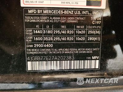 Zdjęcie 13 z 13 samochodu: 2007 MERCEDES-BENZ ML 63 AMG VIN:4JGBB77E27A202383 - miniatura