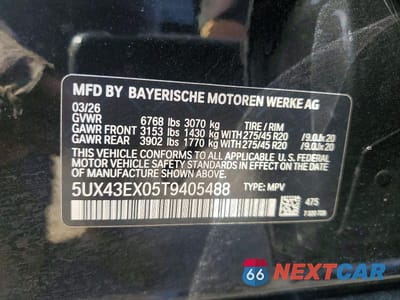 Zdjęcie 12 z 12 samochodu: 2026 BMW X6 M60I VIN:5UX43EX05T9405488 - miniatura