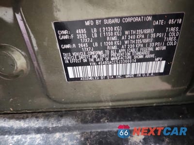 Zdjęcie 12 z 12 samochodu: 2018 SUBARU OUTBACK 2.5I PREMIUM VIN:4S4BSACC5J3366014 - miniatura