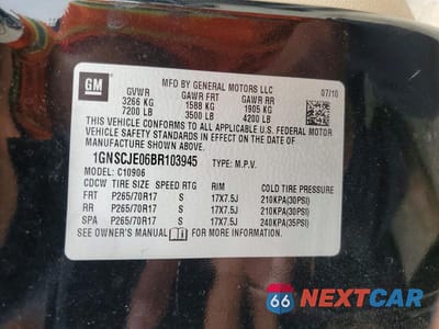 Zdjęcie 13 z 13 samochodu: 2011 CHEV SUBURBAN VIN:1GNSCJE06BR103945 - miniatura