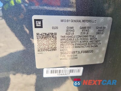 Zdjęcie 12 z 12 samochodu: 2020 CHEVROLET MALIBU LT VIN:1G1ZD5ST1LF088020 - miniatura