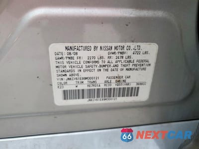 Zdjęcie 12 z 12 samochodu: 2009 INFINITI G37 SEDAN BASE VIN:JNKCV61E99M300121 - miniatura
