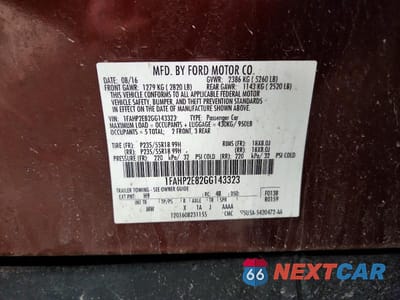 Zdjęcie 13 z 13 samochodu: 2016 FORD TAURUS SEL VIN:1FAHP2E82GG143323 - miniatura