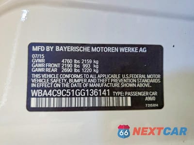 Zdjęcie 12 z 12 samochodu: 2016 BMW 428 XI GRAN COUPE SULEV VIN:WBA4C9C51GG136141 - miniatura