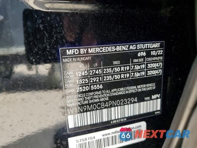 Zdjęcie 13 z 13 samochodu: 2023 MERCEDES-BENZ EQB 250+ VIN:W1N9M0CB4PN023294 - miniatura
