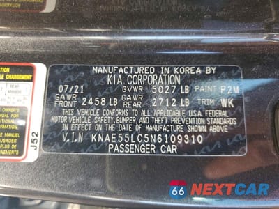 Zdjęcie 13 z 13 samochodu: 2022 KIA STINGER GT2 VIN:KNAE55LC5N6109310 - miniatura