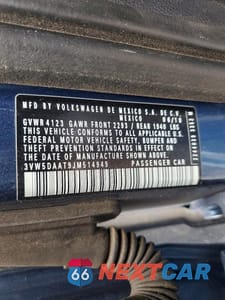 Zdjęcie 12 z 12 samochodu: 2018 VOLKSWAGEN BEETLE S VIN:3VW5DAAT9JM514949 - miniatura