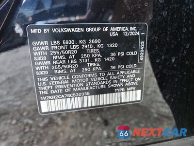 Zdjęcie 14 z 14 samochodu: 2025 VOLKSWAGEN ATLAS SE VIN:1V2KR2CA7SC520338 - miniatura